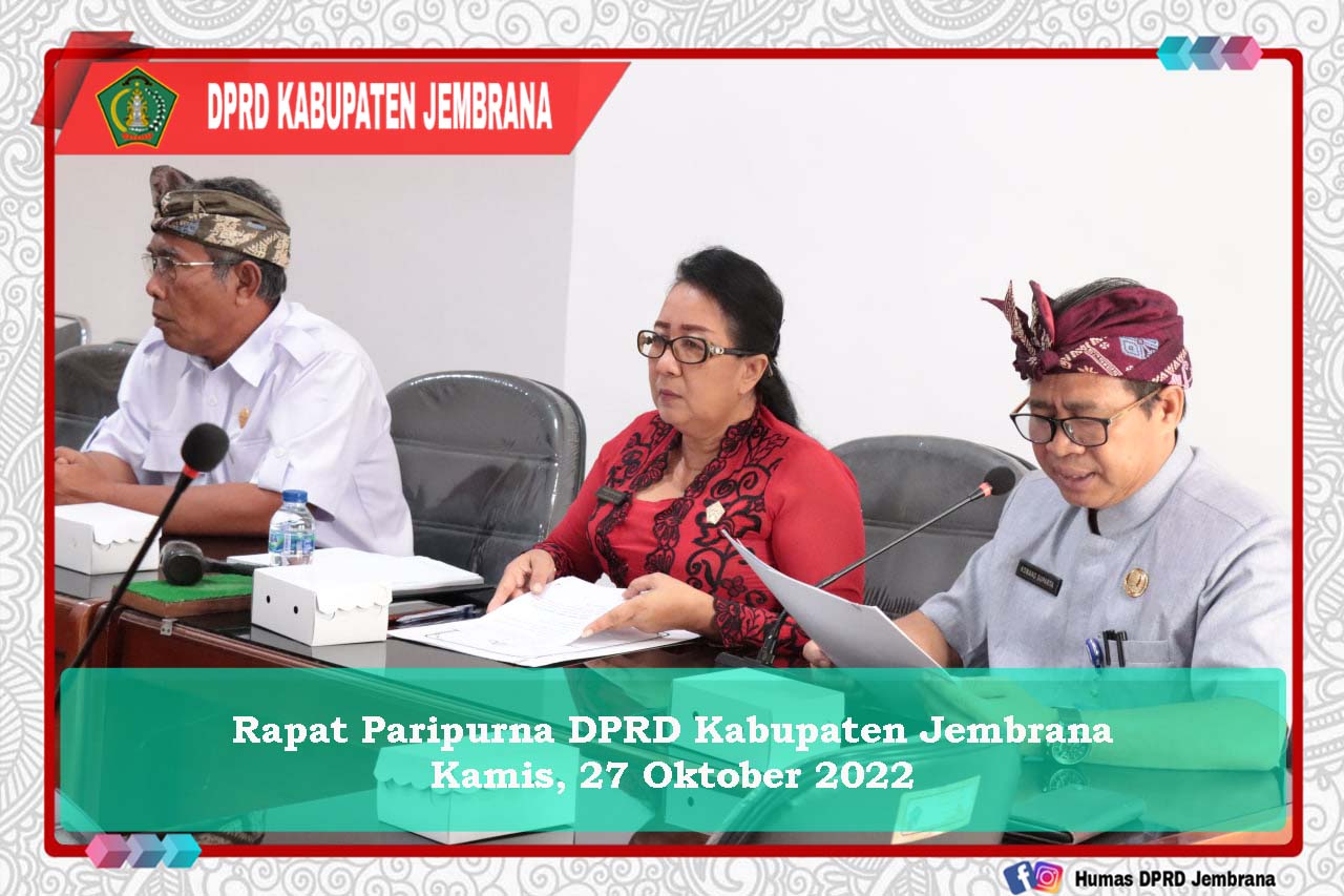 Cover Paripurna DPRD Jembrana Sepakati Alat Kelengkapan DPRD Pembahasan Ranperda