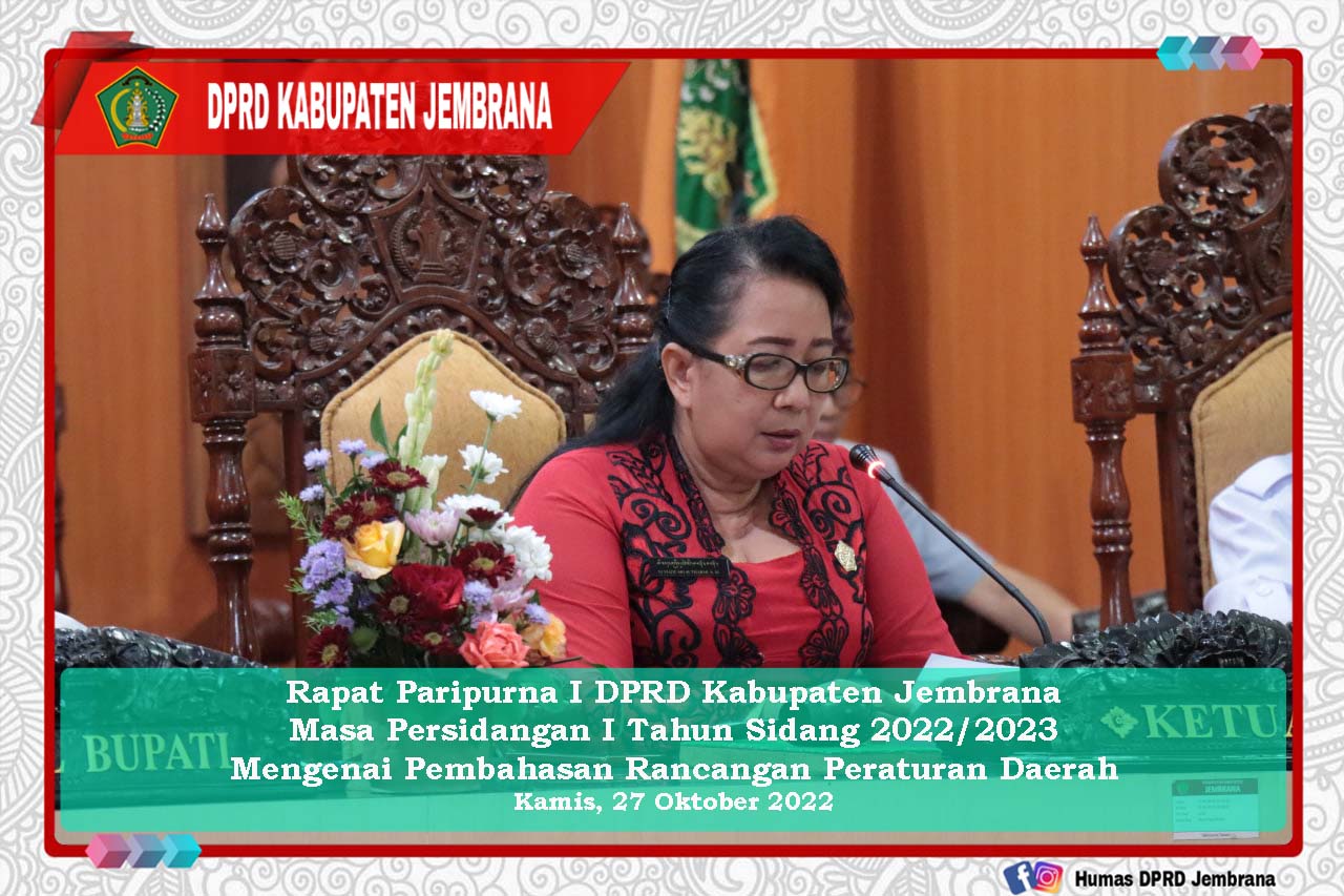 Cover Rapat Paripurna I Masa Persidangan I Tahun Sidang 2022/2023 Mengenai Ranperda