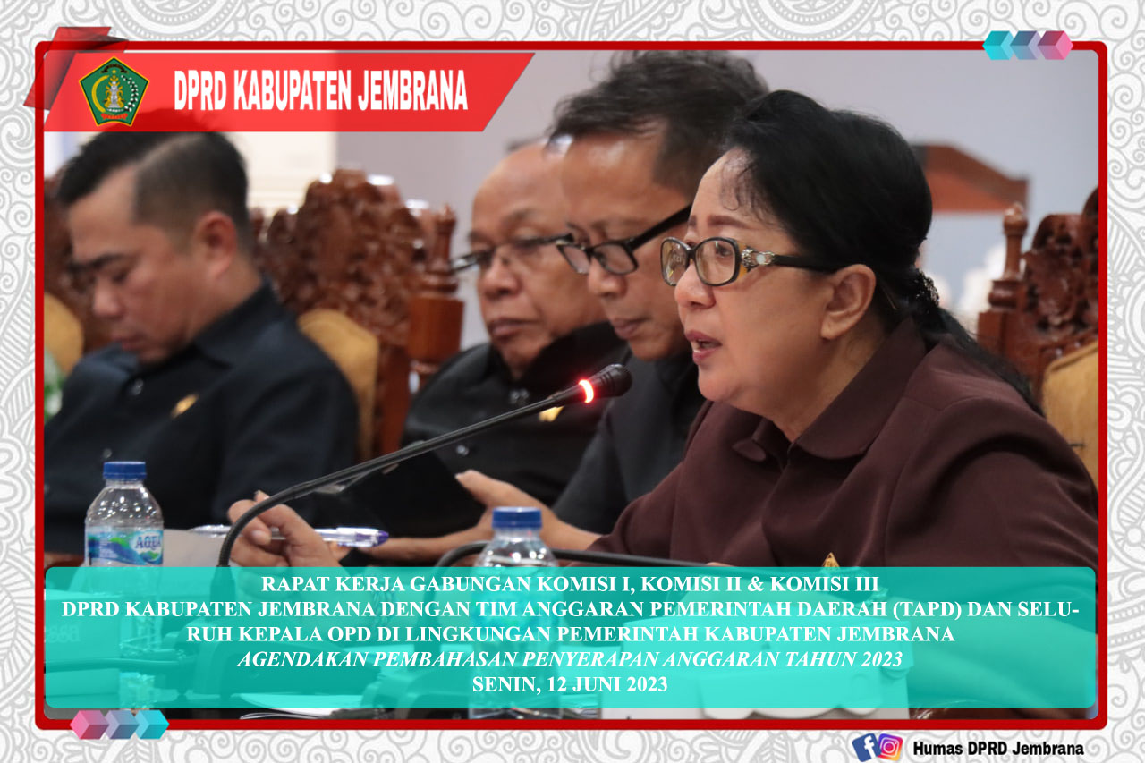 Cover Rapat Gabungan Komisi bahas Penyerapan Anggaran Tahun 2023 bersama TAPD dan Kepala-Kepala OPD