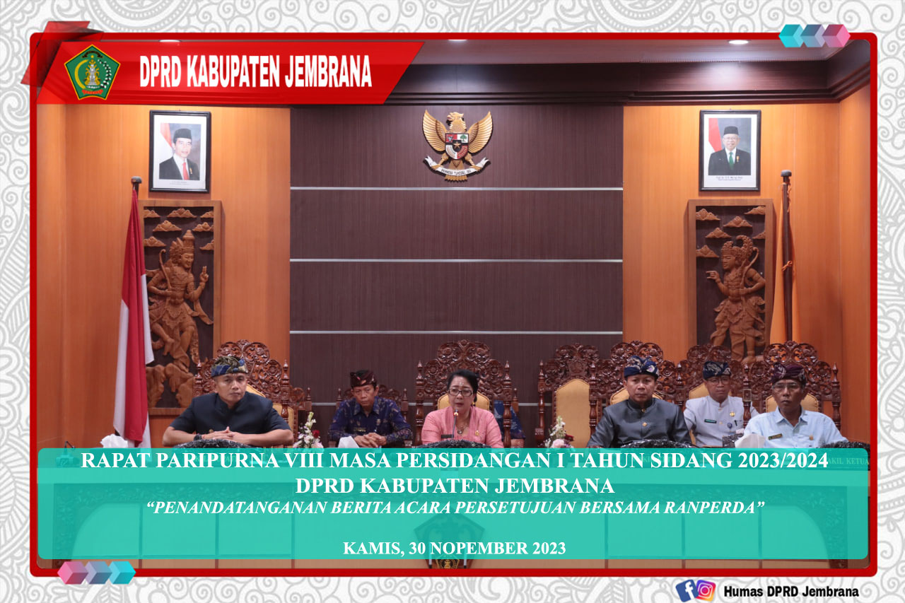 Cover DPRD Jembrana Gelar Rapat Paripurna VIII Masa Persidangan I Tahun Sidang 2023/2024