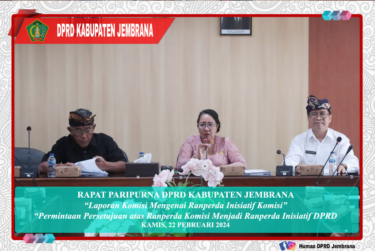 Cover DPRD Jembrana Gelar Rapat Paripurna Bahas Ranperda Inisiatif Komisi