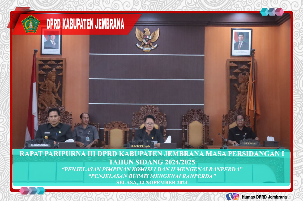 Rapat Paripurn III Masa Persidangan I Tahun Sidang 2024/2025 cover