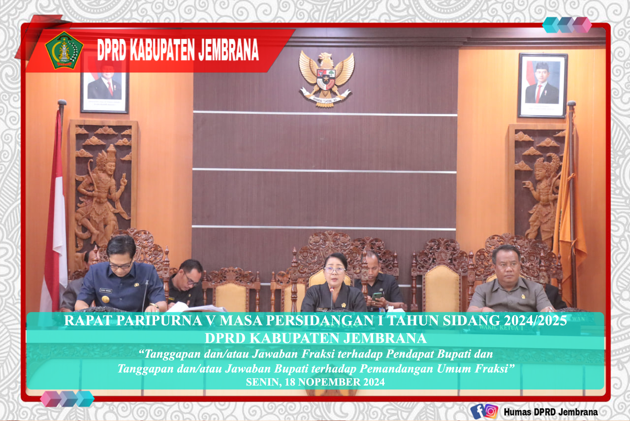 Rapat Paripurna V Masa Persidangan I Tahun Sidang 2024/2025 cover