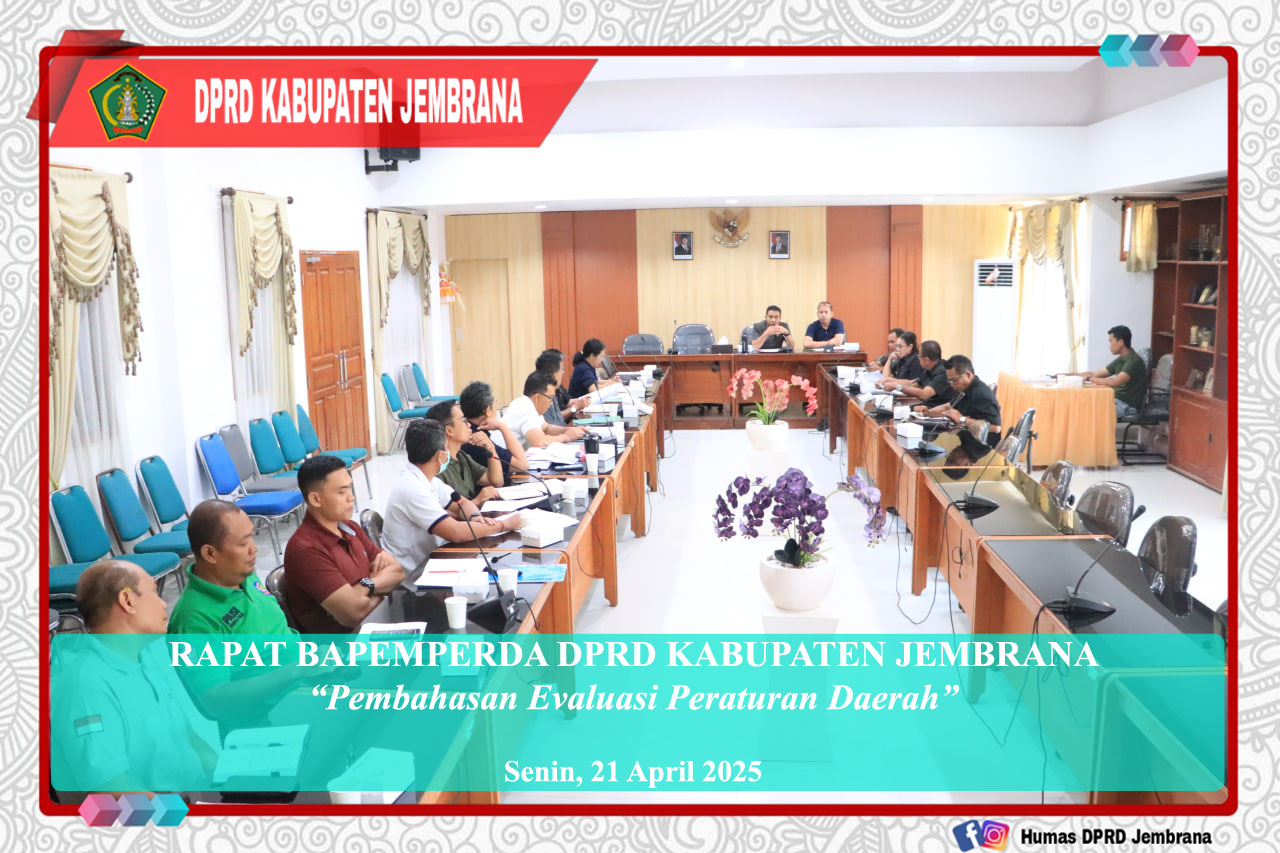 Rapat Bapemperda DPRD Kabupaten Jembrana bahas Evaluasi Perda cover