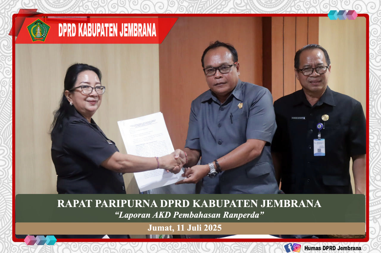 Cover DPRD Jembrana Gelar Rapat Paripurna, Bahas Laporan Banggar dan Pansus I Terkait Tiga Ranperda Prioritas